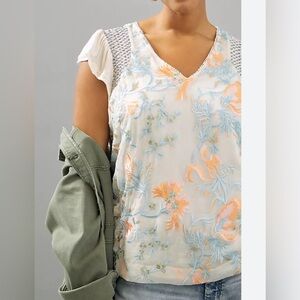 Anthropologie Tiny Frieda embroidered top